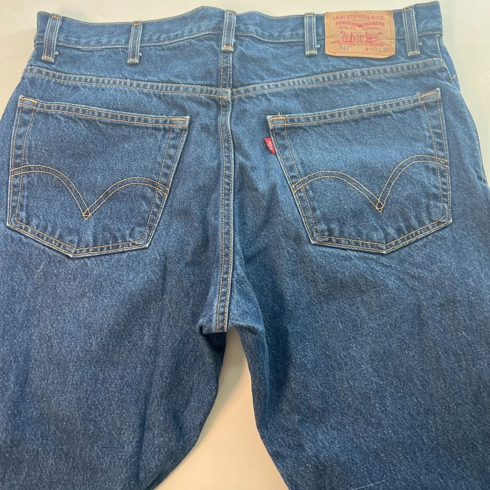 Levis 517 Men's Jeans 40x30 Boot Cut Denim Blue Cotton Boot Cut Actual W39 L30‎
